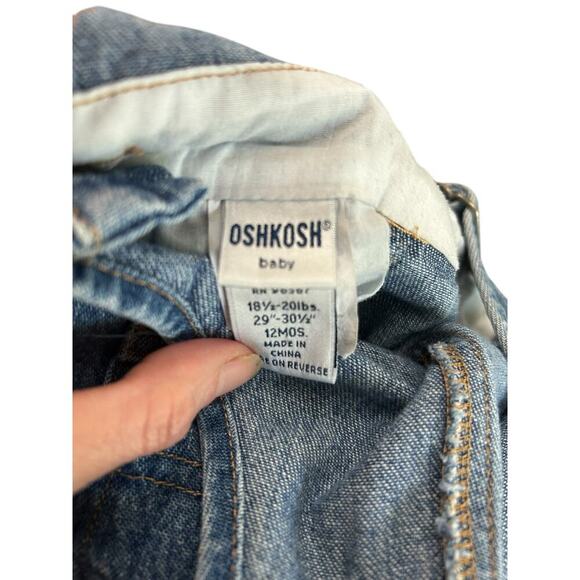Vintage Oshkosh B'Gosh Denim Vestback Short Overalls Medium Wash 12 months - Picture 8 of 9